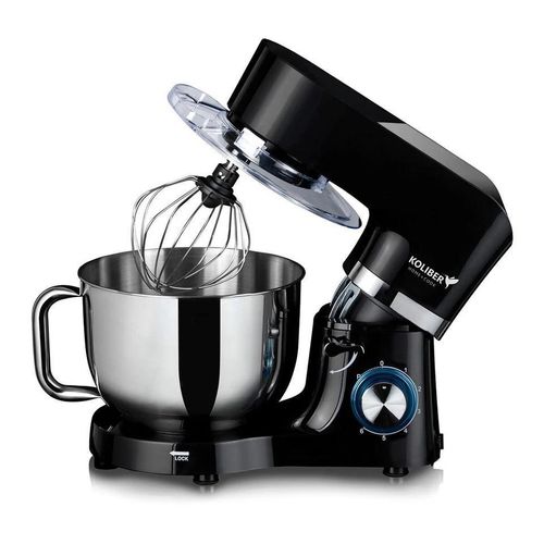 Koliber ROBOMAX X-3200-W XXL Küchenmaschine 3200W Planetenmischer mit 6 Liter Schüssel für schweren Brotteig Schwarz