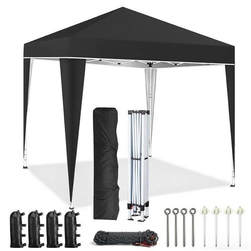 3X3M Pop-Up Pavillon Faltbar, Instant Outdoor Pavillon Zelt für Camping, Strand, Garten, Party und Outdoor Events,Schwarz