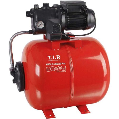 T.I.P. HWW K-1000/50 Plus Hauswasserwerk 30189, 50 l Kessel, 3.500 l/h, 46 m Förderhöhe, 800 W, Stahl-Druckkessel