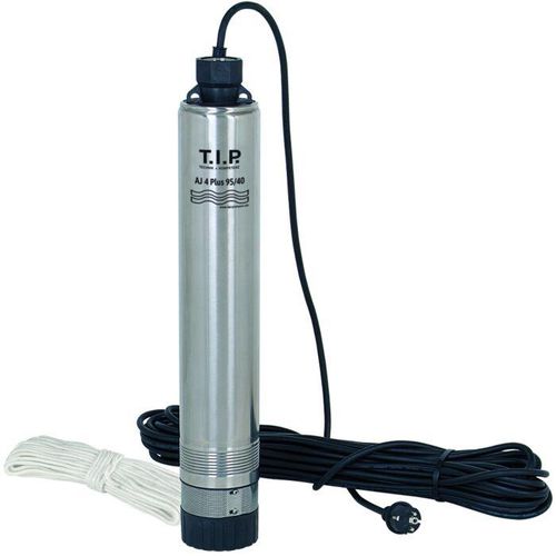 T.I.P. AJ 4 Plus 95/40 Brunnenpumpe - Tiefbrunnenpumpe 30177 Edelstahl, 5.500 l/h, 40 m Förderhöhe, 900 W, inkl. Ablassseil