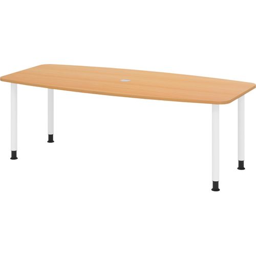 bümö Konferenztisch klein KT22 - Nachbildung: Buche, tischfuss: Füße in Weiß