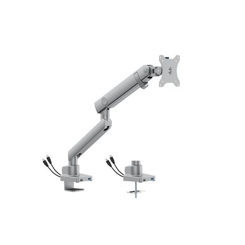 DUTZO Monitorarm für 1 Monitor (17"-40") - Pro+ Version mit 1 x USB-A & 1 x USB C port (Weiß)