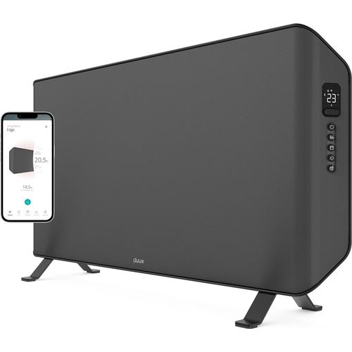 Duux Edge Konvektorheizung 2000W Grau - Elektroheizung - Innovativer Konvektor mit Zeitplänen - Hocheffizientes Heizgerät für Räume bis zu 30m² - Konvektor Badezimmer