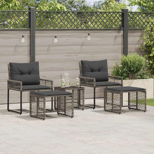 "Neues Produkt" Gartenmöbel-Set mit Kissen - 5 pcs - CLORIS - Grau - Sitzgruppe V2838