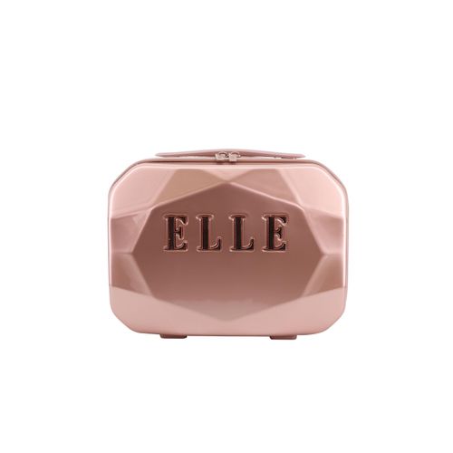 Kosmetiktasche ELLE, Gr. B/H/T: 16,5cm x 25,5cm x 33cm, pink (rosa), Kunstfaser, unifarben, Taschen Kosmetiktasche, mit vollständig gefüttertem Innenraum