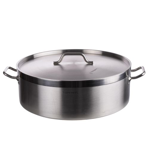 27L Topf Kochtopf Gastronomie Edelstahl 18/0 Catering-Topf Universaltopf Suppentopf 45cm Flachtopf