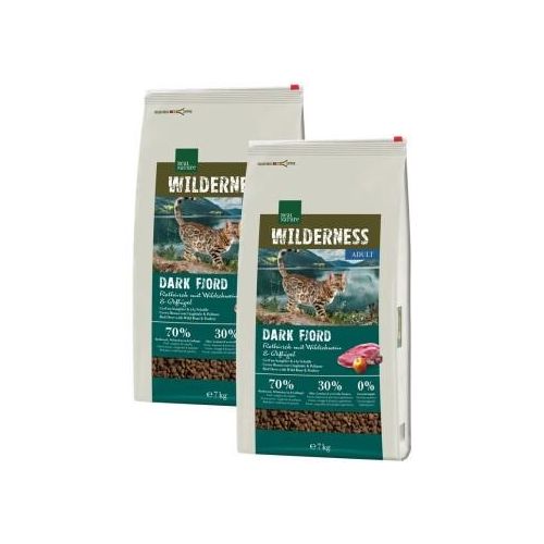 REAL NATURE WILDERNESS Trockenfutter Katze, Adult, Dark Fjord, Rothirsch, Wildschwein & Geflügel 2x7 kg