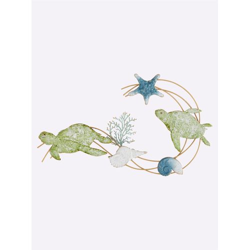 Wanddekoobjekt HEINE HOME, grün (grün, blau), B:80cm H:48cm T:3,5cm, Wanddekoobjekte