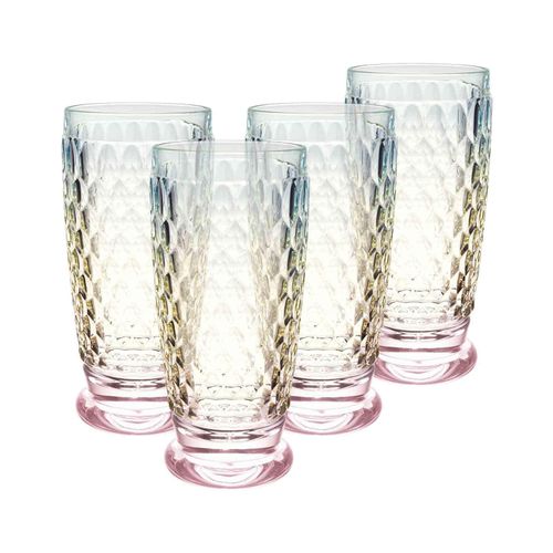Longdrinkglas VILLEROY & BOCH "Longdrinkglas Boston Pearl 300 ml 4er Set bunt", bunt, 4 tlg., Glas, Trinkgefäße