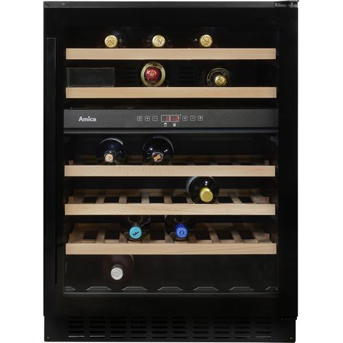 AMICA Weinkühlschrank "WK 341 110-2 S", Energieeffizienz: G (A-G), schwarz, B:59,5cm H:82cm T:62cm, Weinkühlschränke, für 45 Standardflaschen á 0,75l, Standkühlschrank