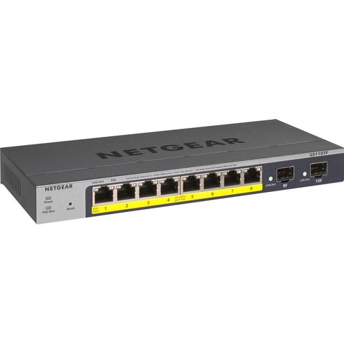 NETGEAR Netzwerk-Switch "GS110TP v3", grau, B:23,6cm H:2,7cm T:10,2cm, Netzwerk-Switches