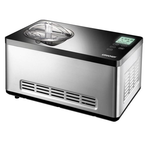 UNOLD Eismaschine "Gusto 48845", schwarz (edelstahlfarben, schwarz), B:28,5cm H:26,2cm T:42,5cm, Eismaschinen