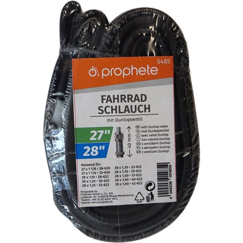 Fahrradschlauch PROPHETE "Fahrradschlauch", schwarz, Fahrradschläuche, 48mm, Dunlopventil (DV), 28 Zoll (71,12cm)