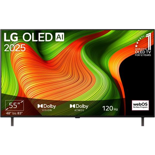 LG OLED-Fernseher "OLED55B59LA", Energieeffizienz: F (A-G), schwarz, 55, Fernseher, Topseller