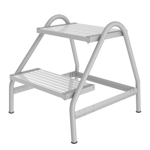 MUNK Arbeitspodest, Stahlrundrohr, Stufen aus Leichtmetallprofilen, 2 Stufen