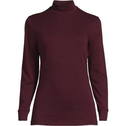Stehkragen-Shirt, Damen,  Rot, Baumwolle, by Lands' End