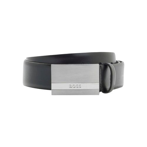 Koppelgürtel BOSS, Herren, Gr. 105, schwarz, Leder, Gürtel Koppelgürtel, mit Logo-Koppelschliesse