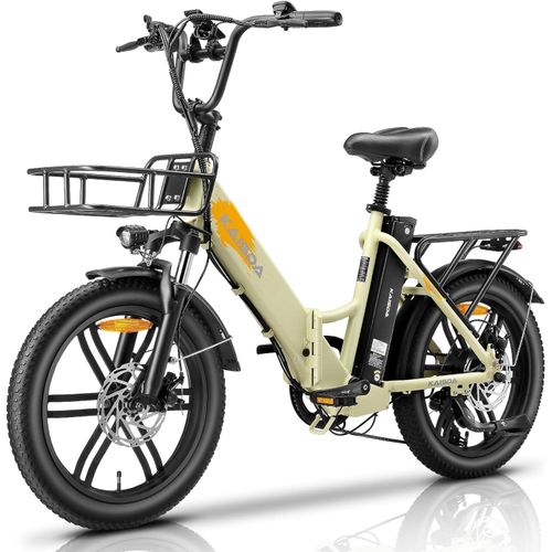 20.8AH 20Zoll E-Bike Faltbar E Bike Klappräder Elektrofahrrad 20 Zoll mit 7-Gang Shimano Klapprad mit Korb Bis 150Km
