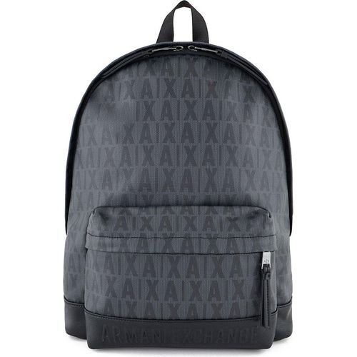 Armani Exchange Schwarz/grauer Rucksack mit Sprachdruck