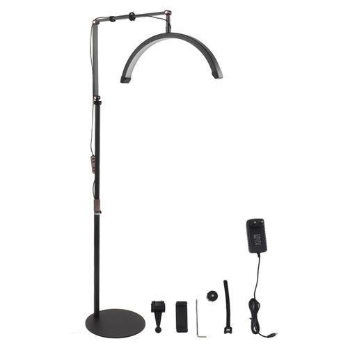 Schönheitssalon-Stehleuchte, Halbmond-LED-Wimpernlampe, 3 Farbtemperaturen, 10 Helligkeitsstufen, 100-240 V, EU-Stecker