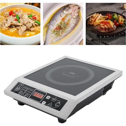 Mobiles Induktionskochfeld - HH-350P-BG - 3500 W - EU-Stecker 220–240 V - Temperatur 80–300 °C - Timer 0–3 h - Mikrokristallglas