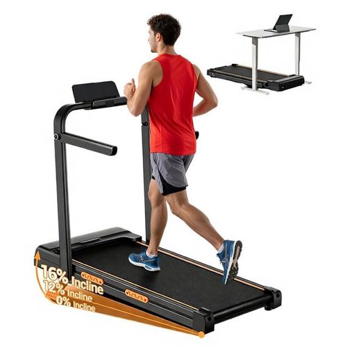 Laufband mit 16 % Steigung, leisem 2,5-PS-Motor, ideal für Homeoffice, Gehen, Joggen und Laufen, maximale Belastbarkeit: 150 kg,