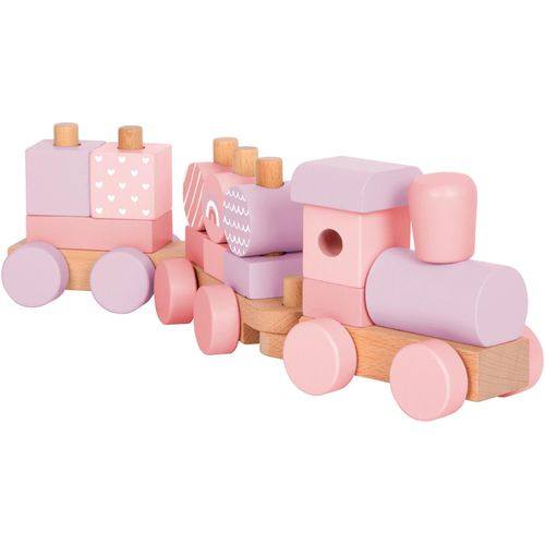Spielzeug-Eisenbahn SMALL FOOT "Holzzug", rosa, Spielzeugfahrzeuge, KinderB:8cm H:12cm T:42,5cm, Holz, B:8cm H:12cm T:42,5cm