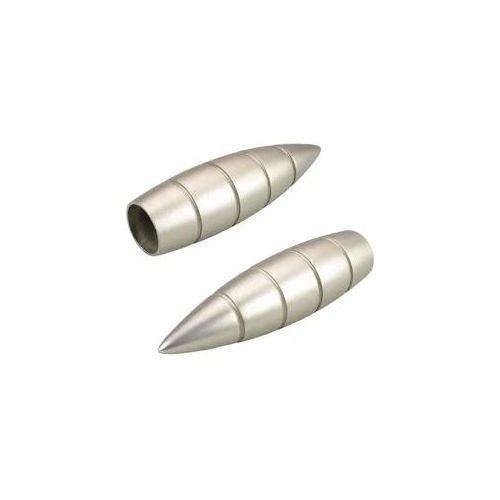 Gardinenstangen-Endstück LIEDECO "Bullet mit Rille" Gr. 1, silber (chromfarben, matt), H:2,5cm L:8,5cm Ø:1,6cm, Gardinenstangenendstücke, Gardinenstangen-Endstück, für Gardinenstangen Ø 16 mm