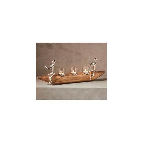 Kerzenhalter HEINE HOME, beige (natur), B:56cm H:17,5cm T:14cm, Kerzenhalter, Kerzenhalter