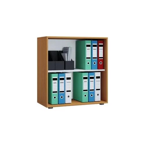 Bücherregal VCM "Holz Büro Regal Bücher Ordner Aktenregal Lona 2f", braun (buche), B:70cm T:37cm, Regale, Bücherregal