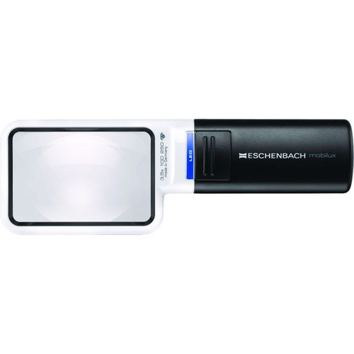 ESCHENBACH OPTIK Leuchtlupe "mobilux LED", weiß, Lupen, Stromsparend, LED-Technik, 3,5-fach Vergrößerung, Leuchtlupe