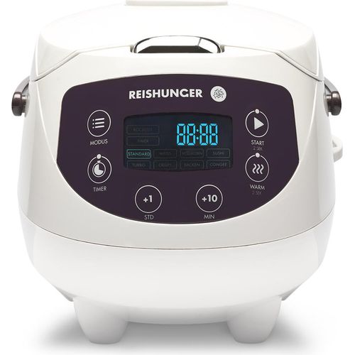 Reishunger Digitaler Mini Reiskocher 0,6 Liter, 350 Watt, Weiß, 542-MDRK