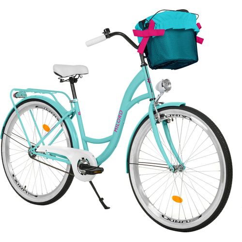 Milord Komfort Fahrrad Mit Korb Damenfahrrad, 28 Zoll, Blau, 1 Gang