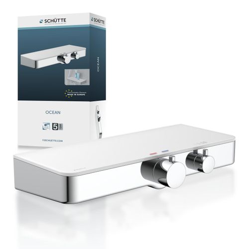 SCHÜTTE OCEAN Duscharmatur mit Thermostat, Thermostat, Mischbatterie Dusche mit Ablage, Duschthermostat