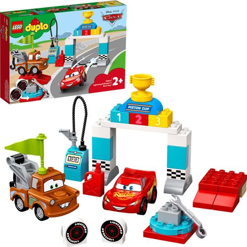 LEGO 10924 DUPLO Cars Lightning McQueens großes Rennen, Disney Pixar Cars Spielzeugautos, Spielzeug ab 2 Jahre, Motorikspielzeug