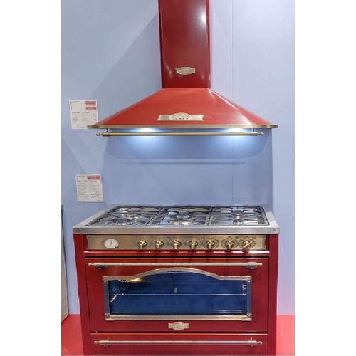 Kaiser Empire Set/Kaiser A 9315 RotEm Dunstabzugshaube 90 cm Gas Elektro Standherd Kaiser HGE 93555 RotEm