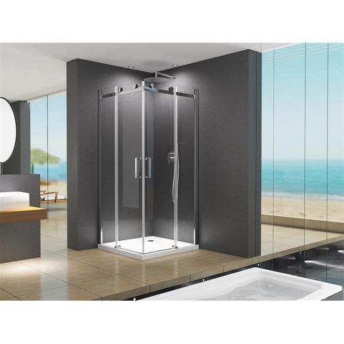 BuyLando.Shop Eckduschkabine Schiebesystem Lina 90x90x195cm ohne Duschtasse