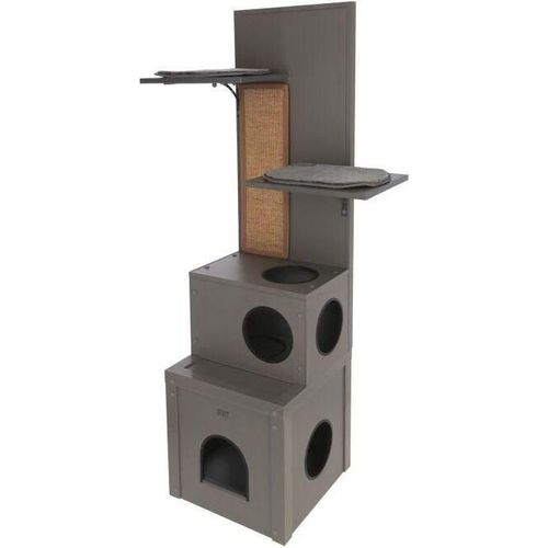 Katzenspielhaus Eco Alex 42 x 42 x 152,5 cm grau