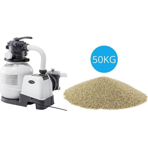 Intex - Sandfilterpumpe 7900 L/u & Filtersand 50 kg