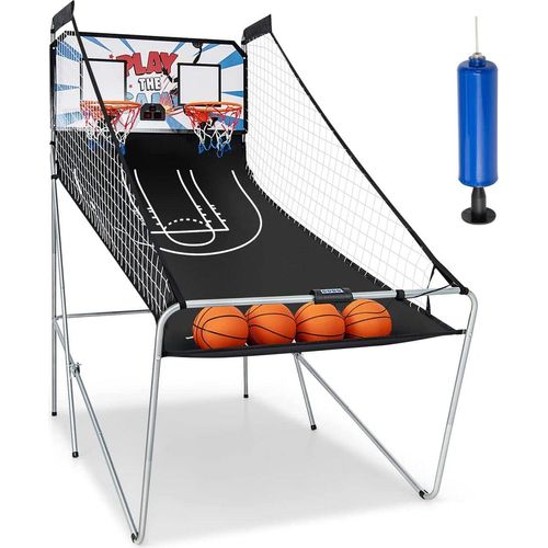 GOPLUS Basketball-Schießmaschine, Basketballständer inkl. 4 Basketbälle und Pumpe, Basketballkorb klappbar, Basketballständer