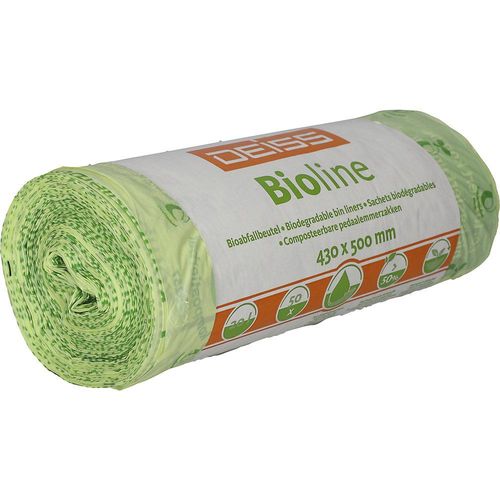 Deiss Bioline-Abfallsäcke ecovio®, Volumen 20 l, 10 Rollen à 50 Stk, VE 500 Stk