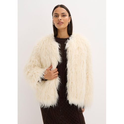 bonprix Oversize Fellimitat-Jacke, weiß, Gr.50, Lässige Oversize Fellimitat-Jacke