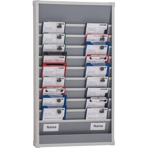 Zweireihige Planungstafel für den Werkstattbereich, Planungsreihen durchgehend befüllbar, Maße 554 x 960 mm, Schienen 10, Größe DIN A5 u. 2/3 A4, Verpackungseinheit: 1 STK