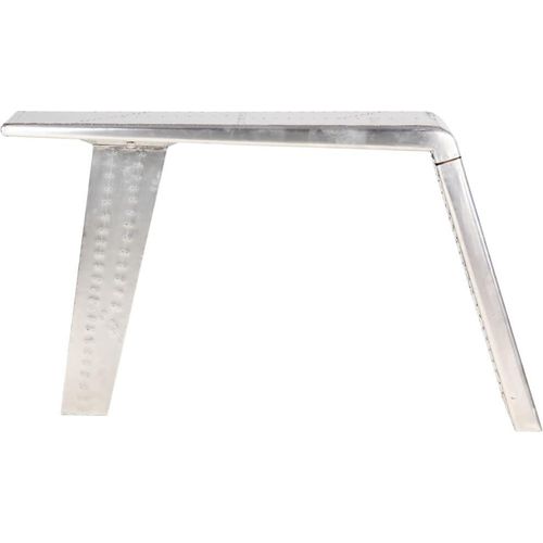 vidaXL Schreibtisch Flugzeugflügel-Optik Silbern 112x50x76 cm Metall
