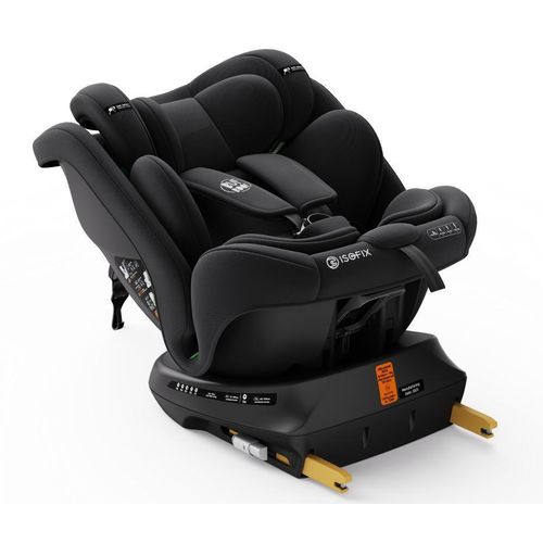 BUF BOOF® P100 autosedaka i-Size R129 40–150 cm, otoná 360°, ISOFIX, s bonou ochranou, polohovanie a do 165°, BlackJeans