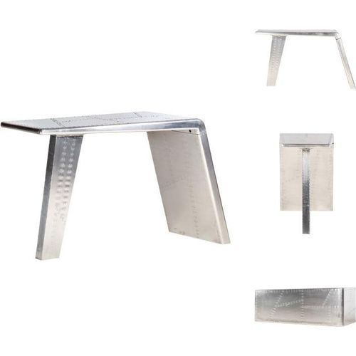 vidaXL Schreibtisch Flugzeugflügel-Optik Silbern 112x50x76 cm Metall - Schreibtische