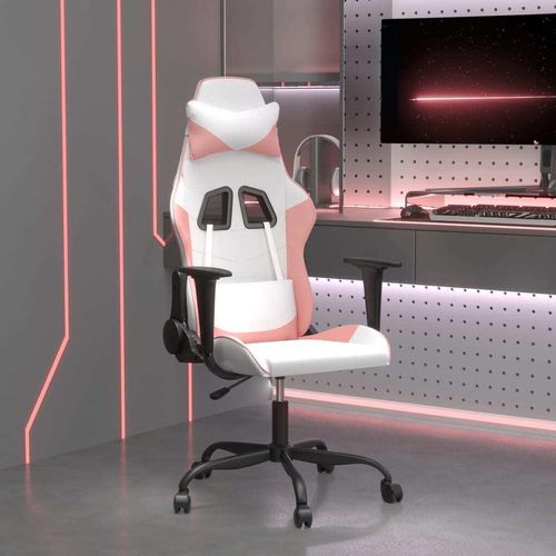 CLORIS Gaming-Stuhl Weiß und Rosa Kunstleder 3143650