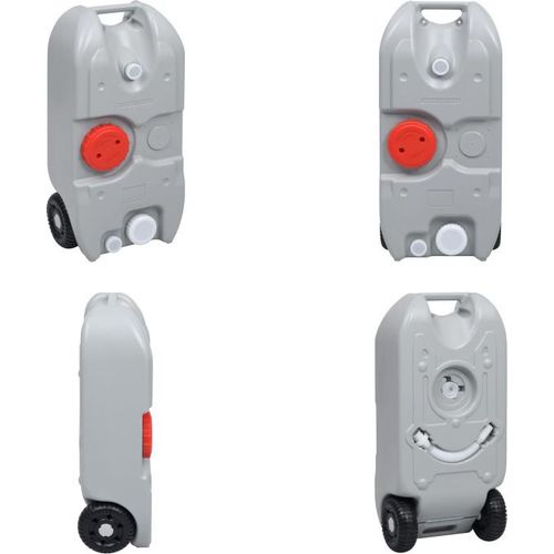 vidaXL Camping Wassertank mit Rollen 40 L Grau - Rolltank - Rolltanks - Wassertank - Wassertanks