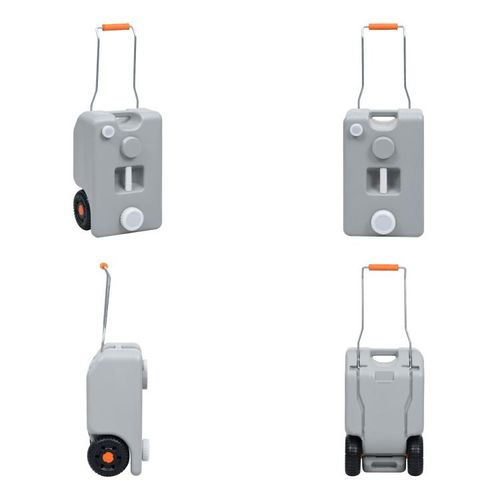 vidaXL Camping Wassertank mit Rollen 25 L Grau - Rolltank - Rolltanks - Wassertank - Wassertanks