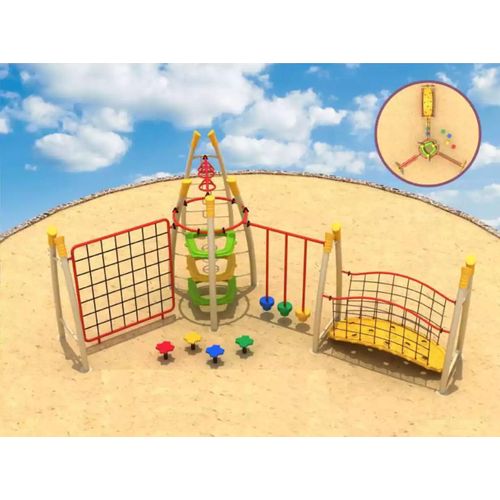 Sportplatz für Kinder Kletterturm Kletterwand Spielplatz Schaukel